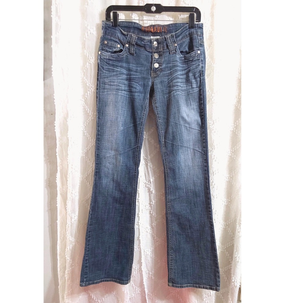 Hydraulic Womens Medium Wash Bootcut Jeans Size 5/6 Button Fly Embroidered Jean